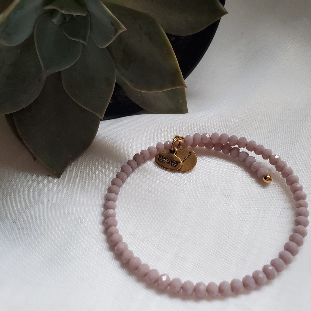Alex and Ani Vintage 66 Purple Beaded Bracelet
